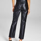 And Now This Women's High Rise Faux Leather Straight Pants Black Size 8