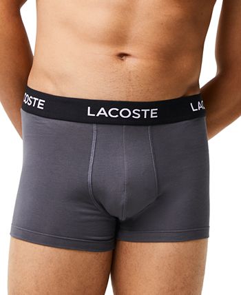 Lacoste Men's 5 Pack Cotton Trunk Underwear Black Size Medium