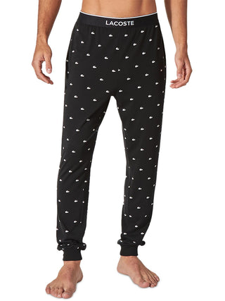 Lacoste Men's Printed Pajama Joggers Black Size X-Large