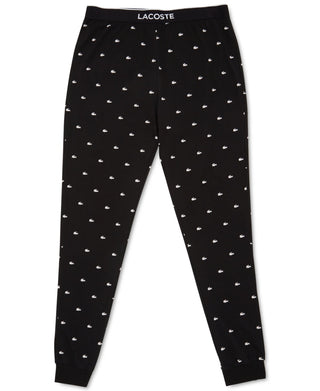 Lacoste Men's Printed Pajama Joggers Black Size X-Large