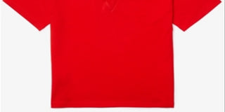 Lacoste Women's Relaxed Fit Solid Cotton Jersey V Neck T-Shirt Red Size 38