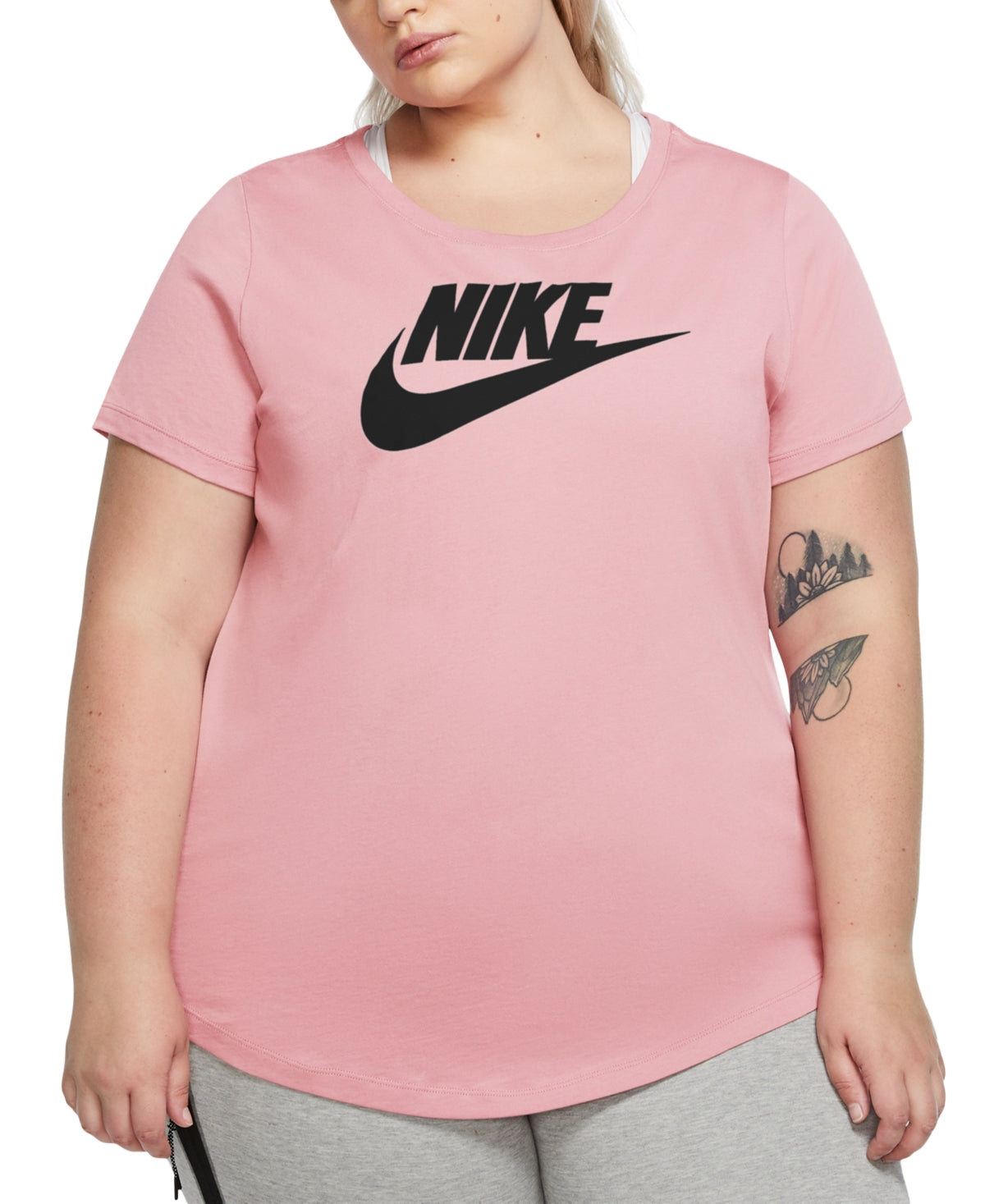 Nike Women's Sportswear Cotton Logo T-Shirt Pink Size X-Large