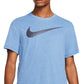 Nike Men's Swoosh Dri Fit Logo Graphic T-Shirt Blue Size Medium