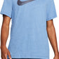 Nike Men's Swoosh Dri Fit Logo Graphic T-Shirt Blue Size Medium