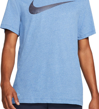 Nike Men's Swoosh Dri Fit Logo Graphic T-Shirt Blue Size Medium