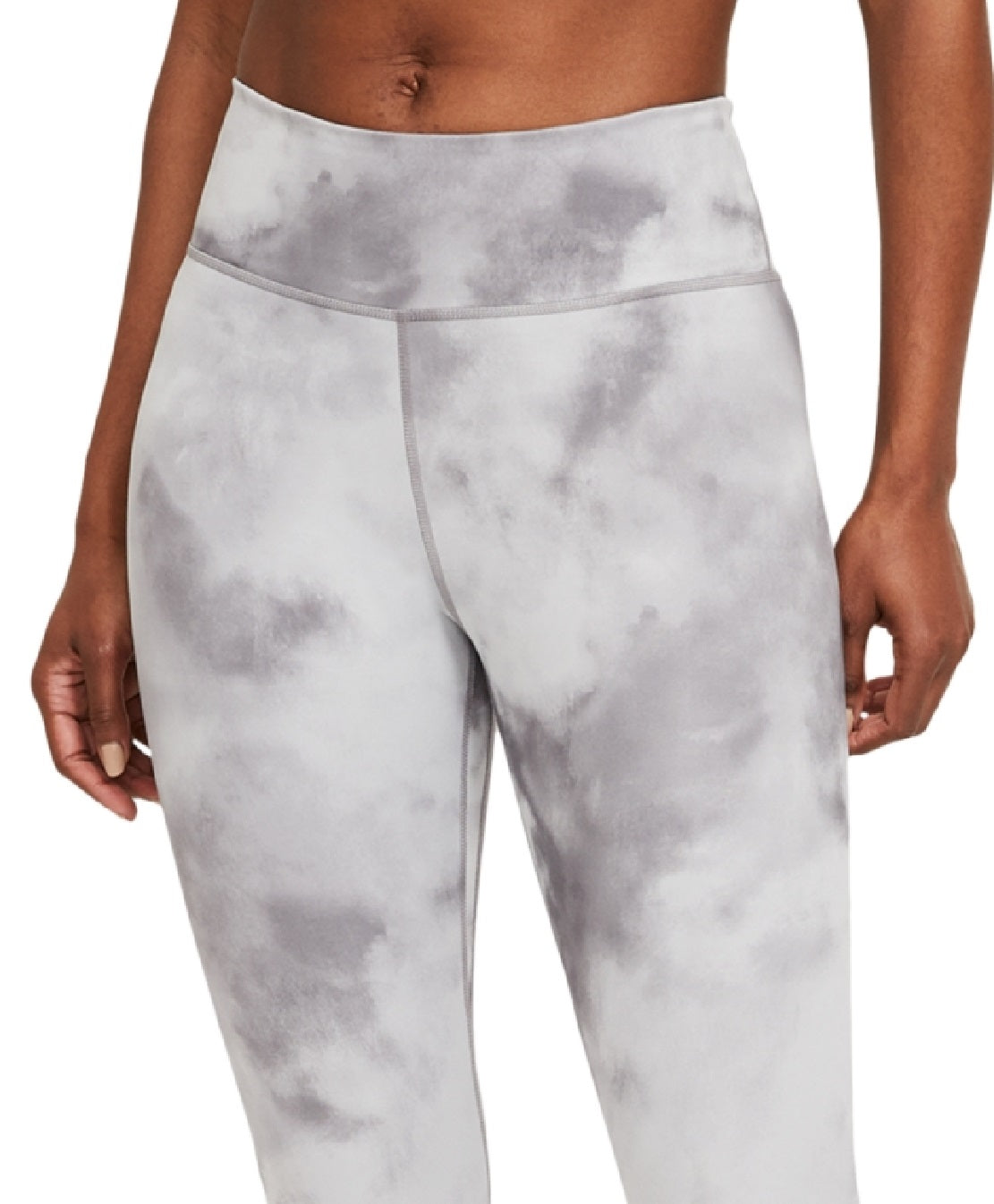 Nike Women's Dri Fit One Icon Clash Crop Performance Leggings Gray Size Small