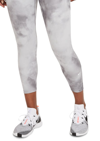 Nike Women's Dri Fit One Icon Clash Crop Performance Leggings Gray Size Small