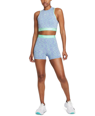Nike Women's Pro Space Dyed Fitted Active Shorts Green Size Medium