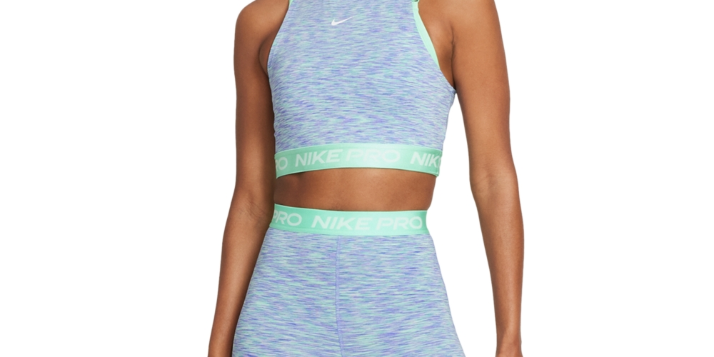 Nike Women's Pro Space Dyed Fitted Active Shorts Green Size Medium