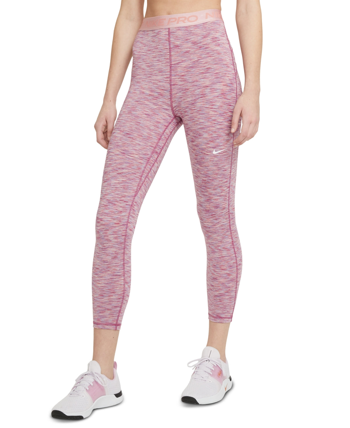 Nike Women's Pro Rainbow Space Dye High Waist 7/8 Leggings Pink Size X-Large