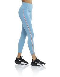 Nike Women's Crochet Trim7/8 High Waist Yoga Tights Blue Size Large