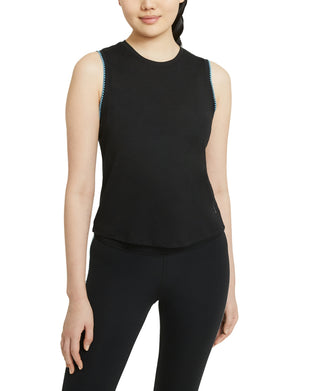 Nike Women's Crochet Trimmed Yoga Tank Top Black Size X-Large