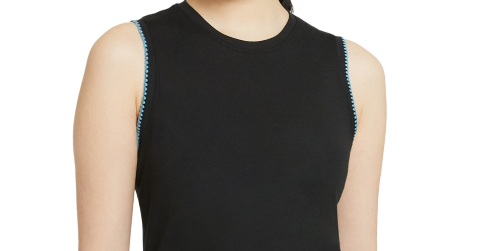 Nike Women's Crochet Trimmed Yoga Tank Top Black Size X-Large