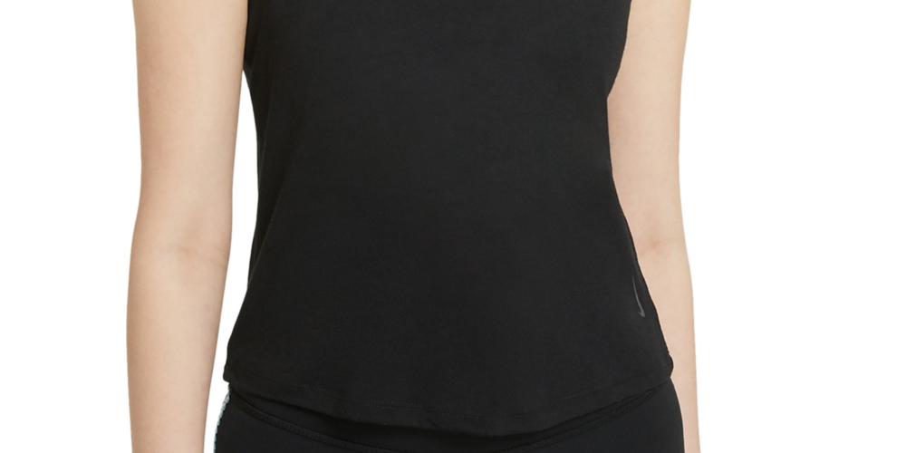 Nike Women's Crochet Trimmed Yoga Tank Top Black Size X-Large