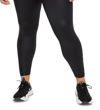 Nike Women's One Faux Leather Mid Rise 7/8 Leggings Black Size 1X