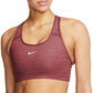 Nike Women's Womens Swoosh Dri Fit Racerback Sports Bra Brown Size X-Small