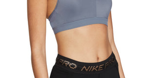 Nike Women's Indy V Neck Low Impact Sports Bra Blue Size Small