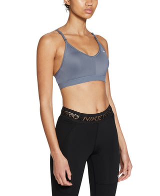 Nike Women's Indy V Neck Low Impact Sports Bra Blue Size Medium