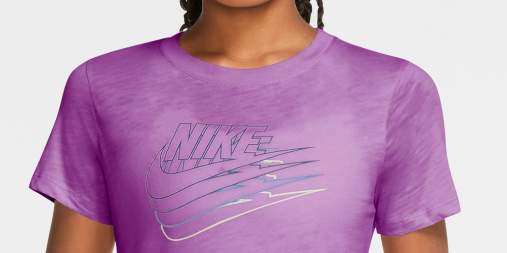 Nike Women's Sportswear Cotton Logo T-Shirt Purple Size Medium