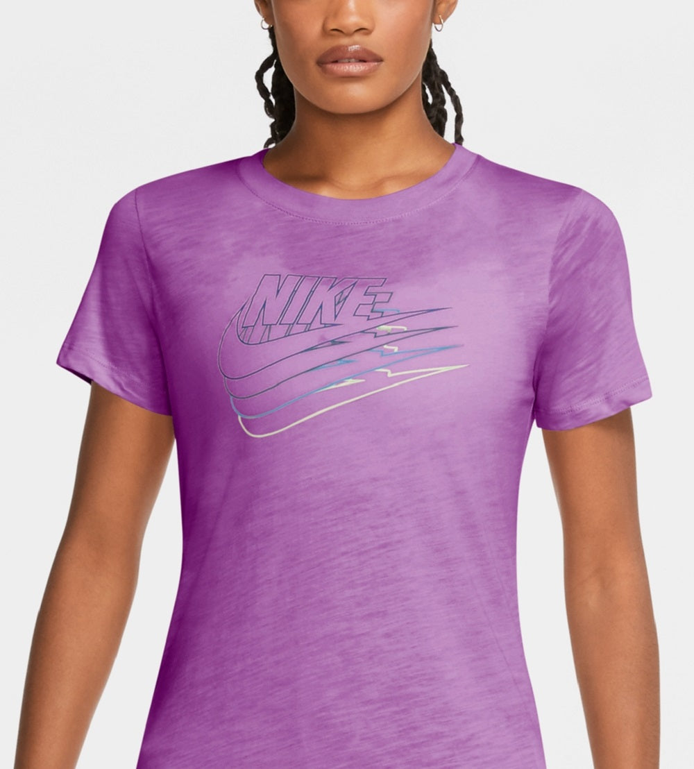 Nike Women's Sportswear Cotton Logo T-Shirt Purple Size Large