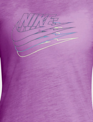 Nike Women's Sportswear Cotton Logo T-Shirt Purple Size Large
