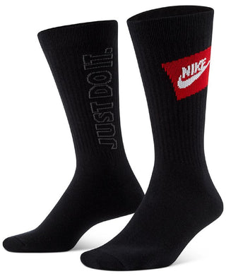 Nike Men's 3 Pk Everyday Essential Crewsocks Black Size Large