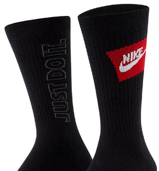 Nike Men's 3 Pk Everyday Essential Crewsocks Black Size Large