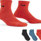 Nike Men's 3 Pack Everyday Cushion Ankle Training Socks Red Size Large