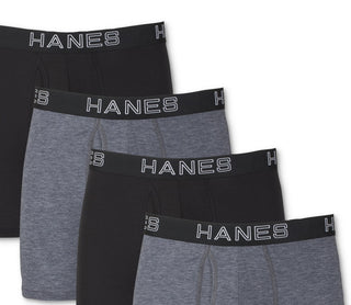 Hanes Men's 4 Pk Ultimate Comfort Flex Fit Ultra Soft Boxer Briefs Black Size X-Large