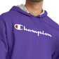 Champion Men's Script Logo Powerblend Hoodie Purple Size Medium