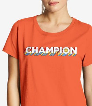 Champion Women's Logo T-Shirt Orange Size 2X