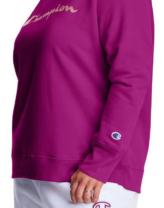 Champion Women's Powerblend Signature Graphic Sweatshirt Purple Size 2X
