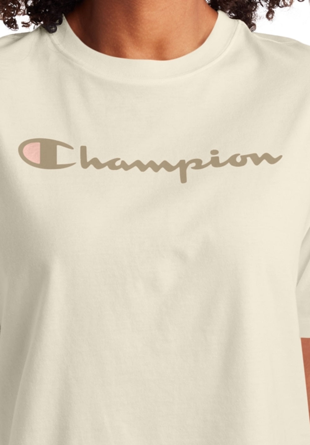Champion Women's Logo Cropped T-Shirt Brown