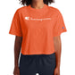 Champion Women's Logo Cropped T-Shirt Orange Size Large