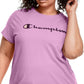Champion Women's Classic Logo Graphic T-Shirt Purple Size 2X