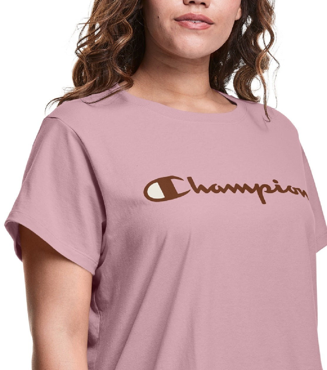 Champion Women's Classic Logo Graphic T-Shirt Pink Size 2X