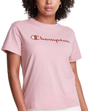 Champion Women's Classic Logo T-Shirt Pink Size Large