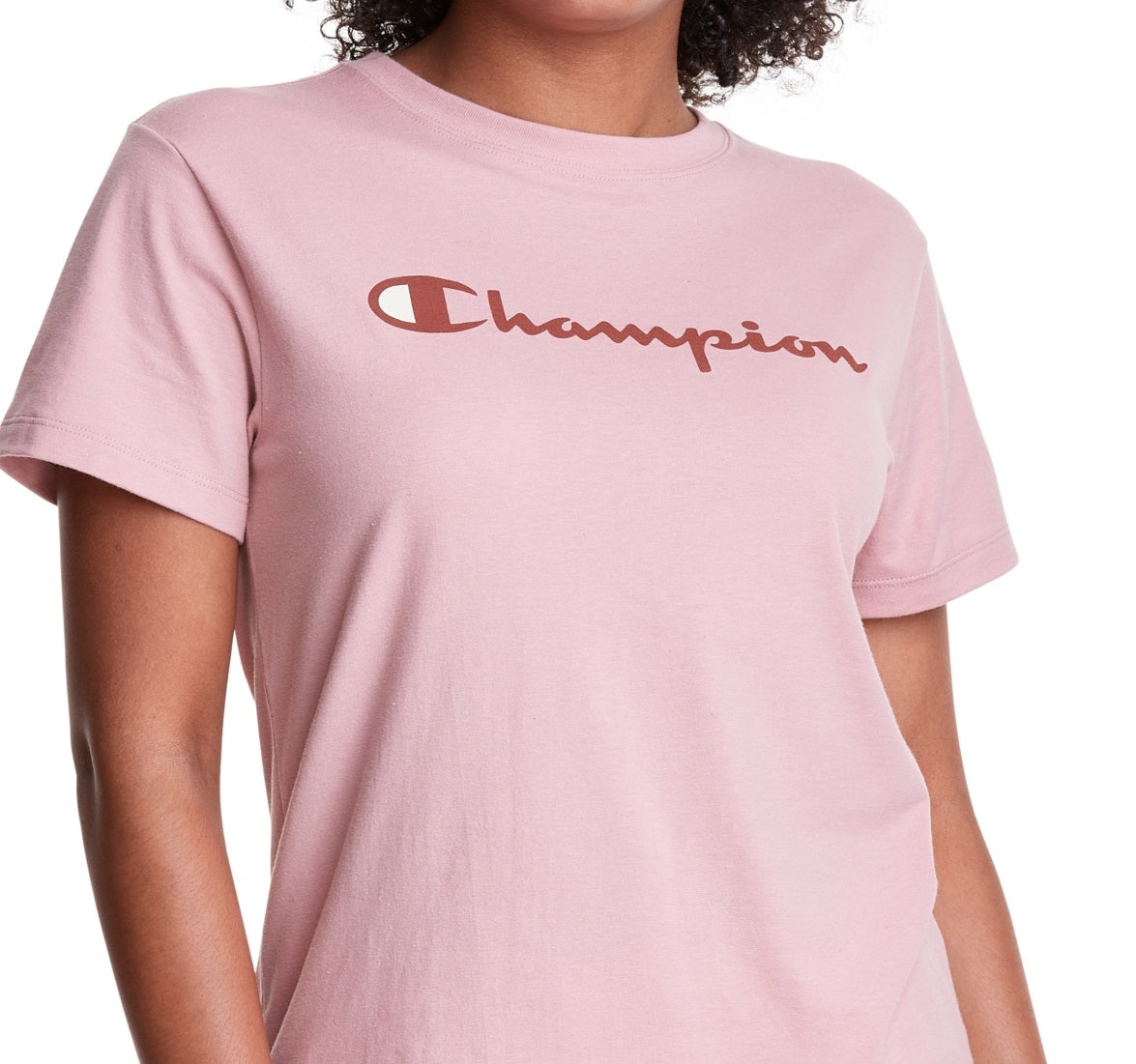 Champion Women's Classic Logo T-Shirt Pink Size Large