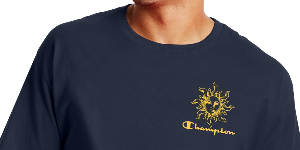 Champion Men's Sun T-Shirt Blue Size X-Large