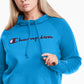 Champion Women's Powerblend Logo Hoodie Blue Size 2X
