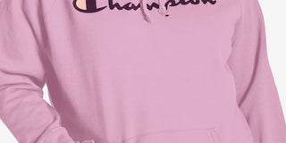 Champion Women's Powerblend Logo Hoodie Pink Size 1X