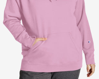 Champion Women's Powerblend Logo Hoodie Pink Size 2X