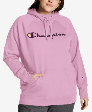 Champion Women's Powerblend Logo Hoodie Pink Size 3X