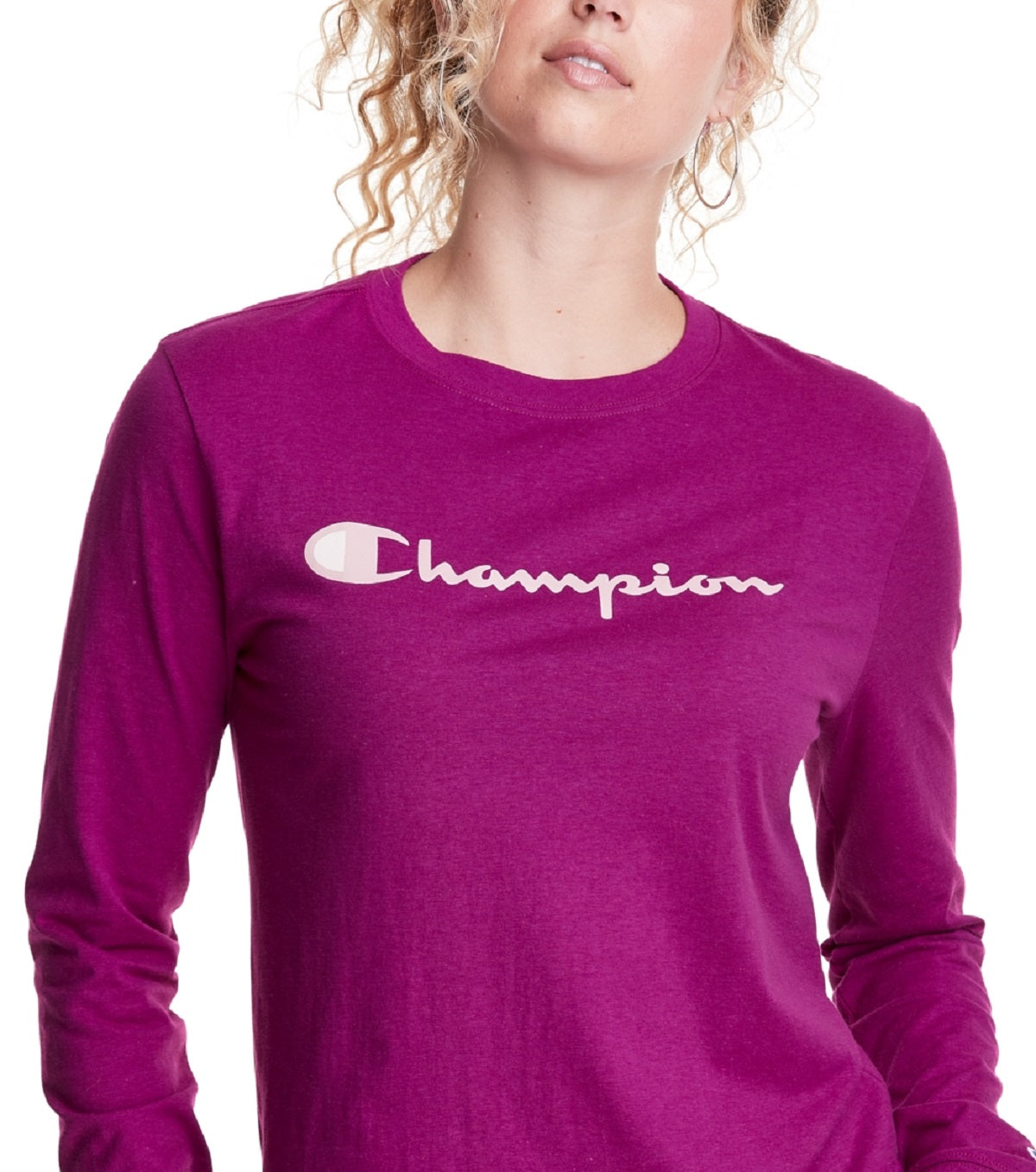 Champion Women's Classic Long Sleeve T-Shirt Purple Size Small