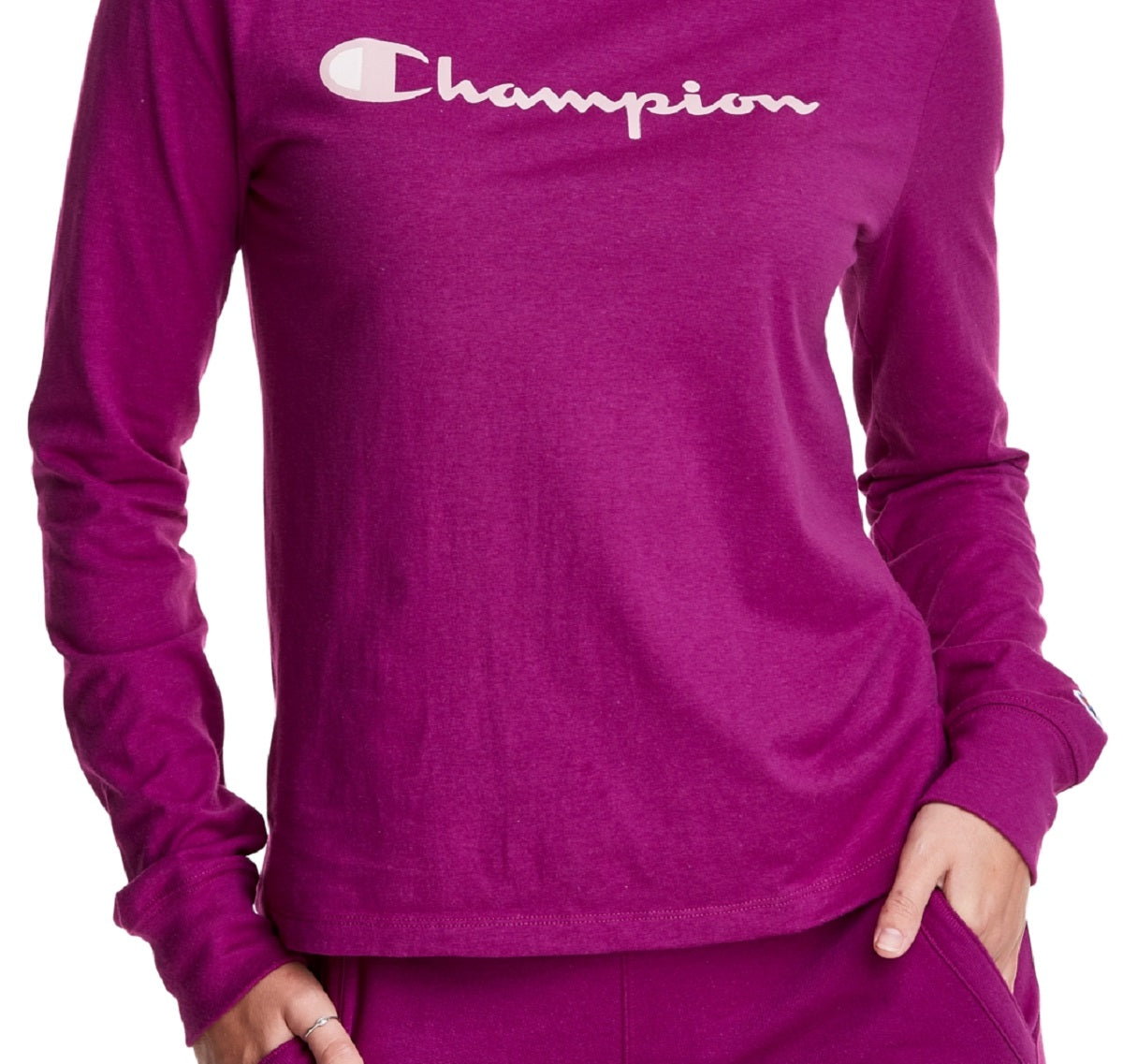 Champion Women's Classic Long Sleeve T-Shirt Purple Size Small