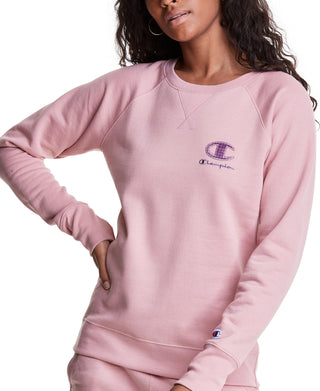 Champion Women's Powerblend Classic Crewneck Pink Size Large