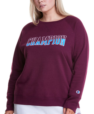 Champion Women's Logo Print Sweatshirt Purple Size 3X