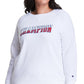 Champion Women's Logo Print Sweatshirt White Size 1X