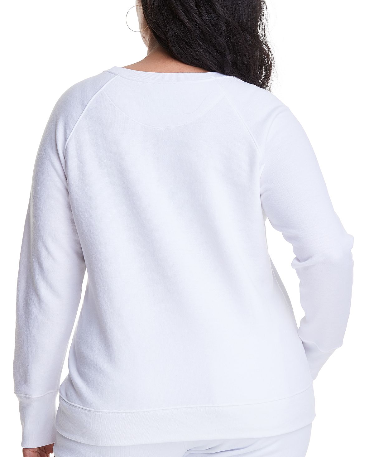 Champion Women's Logo Print Sweatshirt White Size 1X
