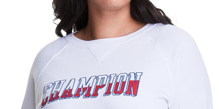 Champion Women's Logo Print Sweatshirt White Size XX-Large